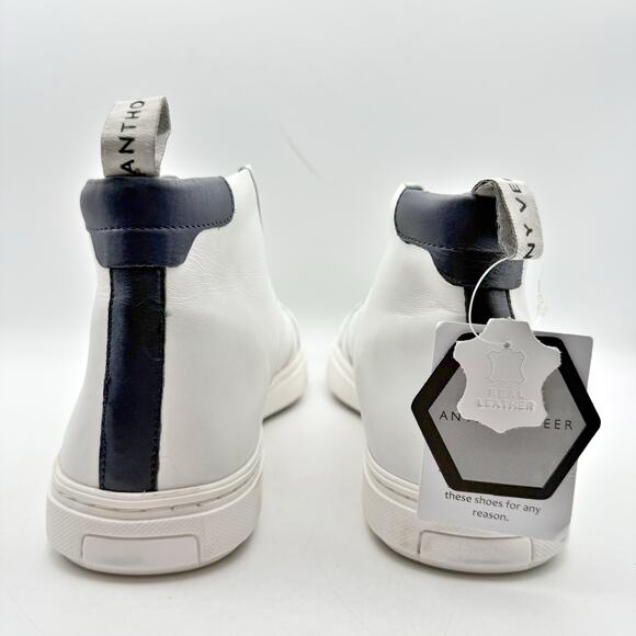 Anthony Veer Mens Kips High-Top Sneakers US 10.5 EU 43.5 White Leather NWOB - Picture 9 of 14